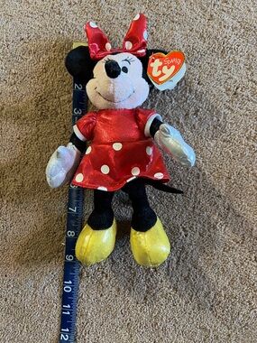 Ty Minnie Mouse Plush - Red Polka Dot Dress with Yellow Shoes